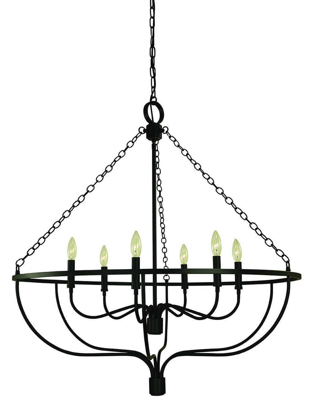 Americana 6 Light Matte Black West Town Dining Chandelier